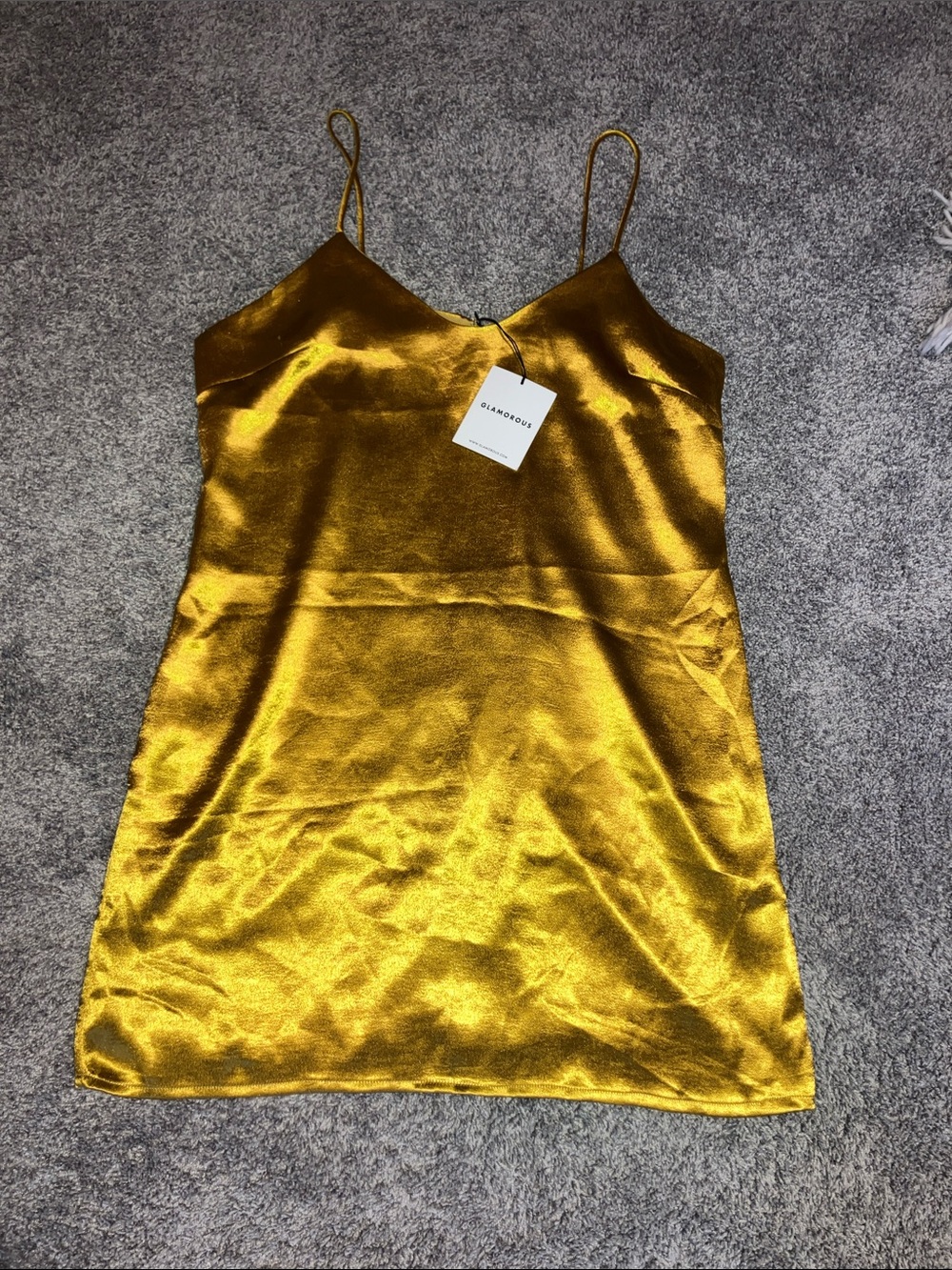 Glamorous Metallic Gold Satin Slip Cami